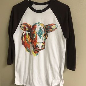Aztec Print Cow Top